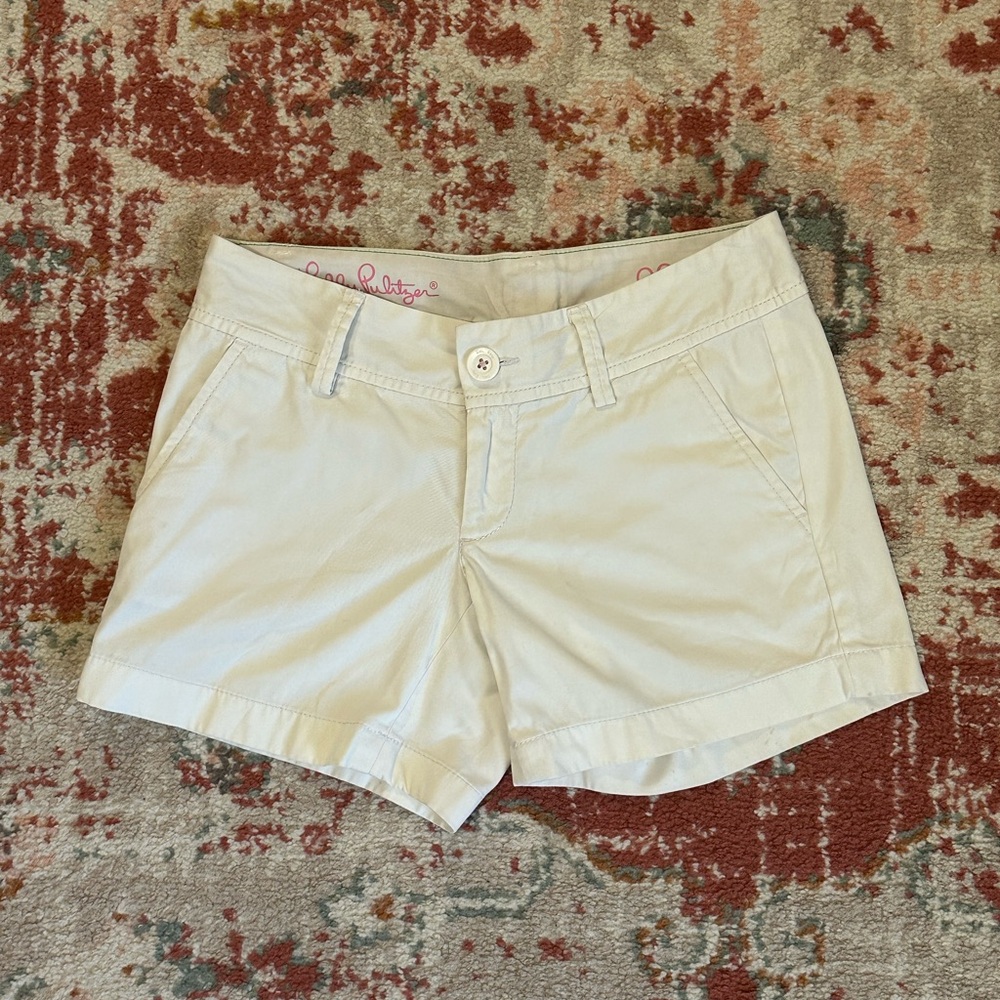 Lilly Pulitzer The Callahan Short White Bermuda‎ size XS 000 100% cotton